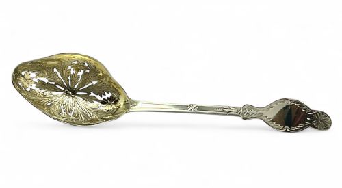 VICTORIAN ANTIQUE SILVER SUGAR BOWL AND SIFTER SPOON SET LONDON 1883 - ADDITIONAL PHOTO 12