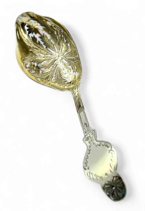 VICTORIAN ANTIQUE SILVER SUGAR BOWL AND SIFTER SPOON SET LONDON 1883 - ADDITIONAL PHOTO 15