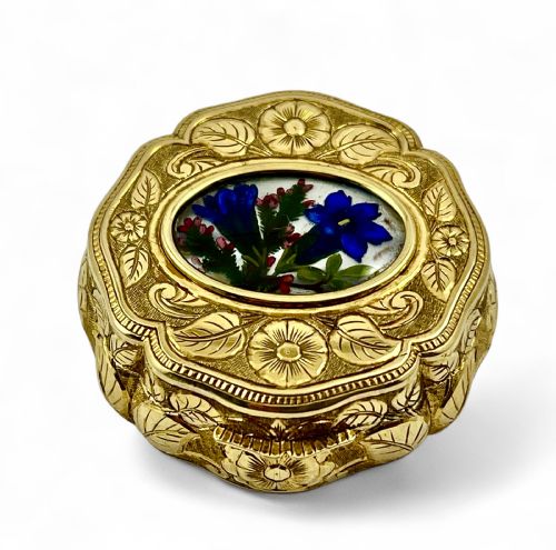 VICTORIAN 15CARAT GOLD ANTIQUE CIRCULAR BOX UNMARKED ENGLISH C1880 - ADDITIONAL PHOTO 3