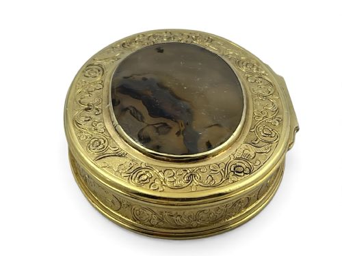 A GEORGIAN ANTIQUE SCOTTISH SILVER GILT OVAL SNUFF BOX C1800 - ADDITIONAL PHOTO 1