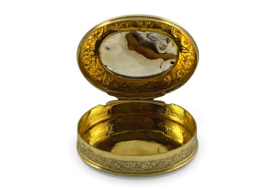 A GEORGIAN ANTIQUE SCOTTISH SILVER GILT OVAL SNUFF BOX C1800 - ADDITIONAL PHOTO 6