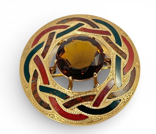 VICTORIAN ANTIQUE GOLD AND AGATE BRACELET AND BROOCH SCOTTISH C 1860 - ADDITIONAL PHOTO 11