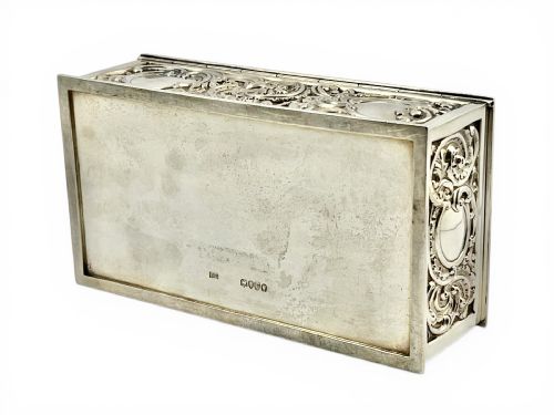 VICTORIAN ANTIQUE SILVER LARGE JEWELLERY BOX LONDON 1881 - ADDITIONAL PHOTO 3