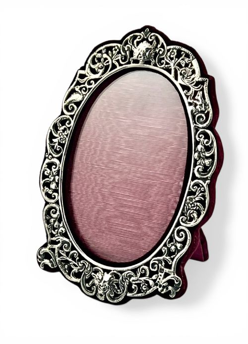 
Victorian Antique Silver Oval Picture Frame, London 1888