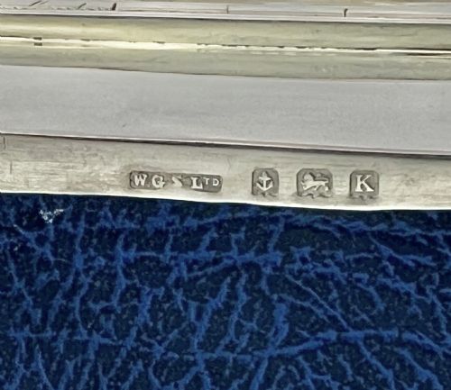 ART DECO ANTIQUE SILVER AND BLUE ENAMEL JEWELLERY BOX BIRMINGHAM 1934 - ADDITIONAL PHOTO 7