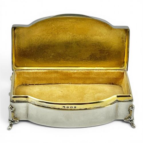 ART DECO ANTIQUE SILVER AND ENAMEL JEWELLERY BOX BIRMINGHAM 1930 - ADDITIONAL PHOTO 7