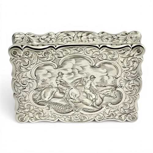 EARLY VICTORIAN ANTIQUE SILVER TABLE SNUFF BOX EDWARD SMITH 1854 - ADDITIONAL PHOTO 5