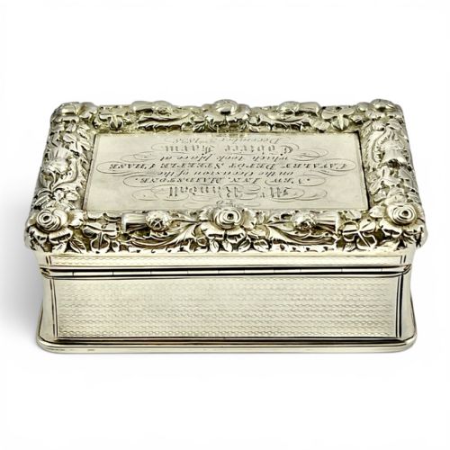 LARGE ANTIQUE VICTORIAN MILITARY SILVER SNUFF BOX LONDON 1838 - ADDITIONAL PHOTO 2