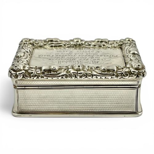 LARGE ANTIQUE VICTORIAN MILITARY SILVER SNUFF BOX LONDON 1838 - ADDITIONAL PHOTO 7
