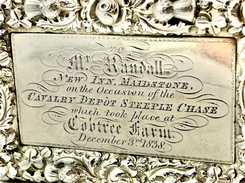 LARGE ANTIQUE VICTORIAN MILITARY SILVER SNUFF BOX LONDON 1838 - ADDITIONAL PHOTO 8
