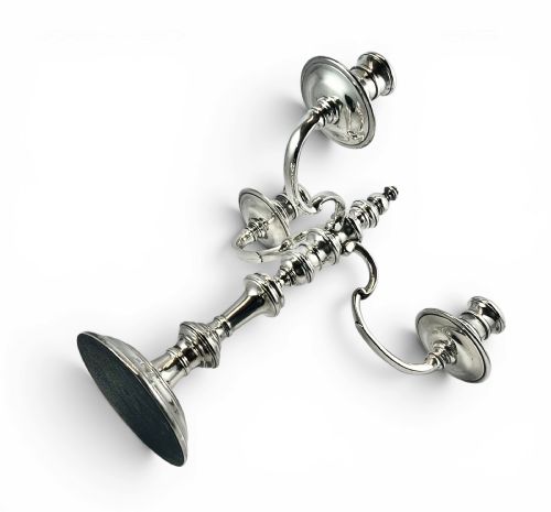 LARGE THREE BRANCH ANTIQUE SILVER CANDELABRA LONDON 1965 - ADDITIONAL PHOTO 5