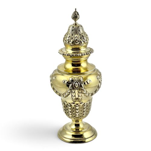 Edwardian Antique Silver Gilt Caster, London 1910
