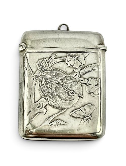 Edwardian Antique Silver Vesta Box, Chester 1904