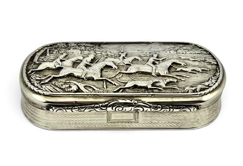 George IV Large Antique Silver Table Snuff Box, London 1828