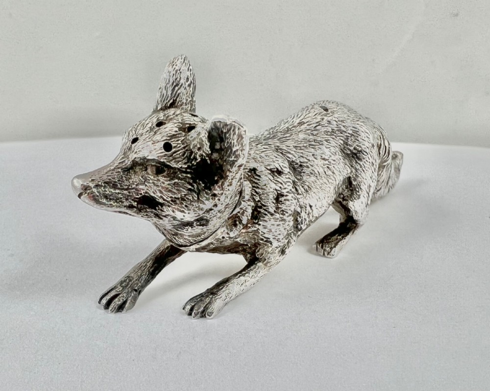 Victorian silver fox pepperette