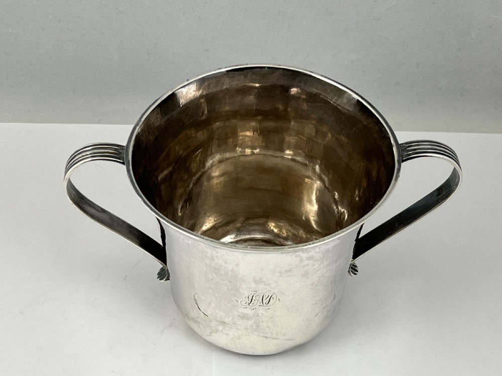 George II provincial silver porringer, Newcastle 1757, John Langlands View II