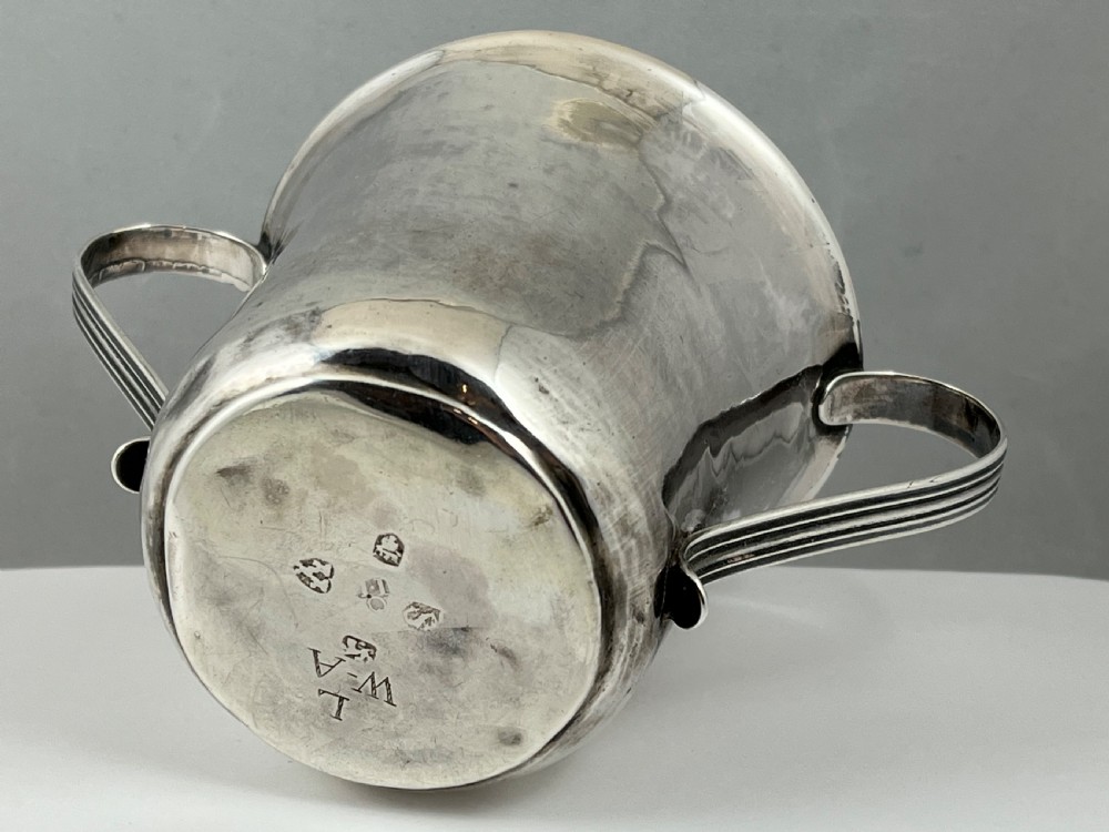 George II provincial silver porringer, Newcastle 1757, John Langlands View V