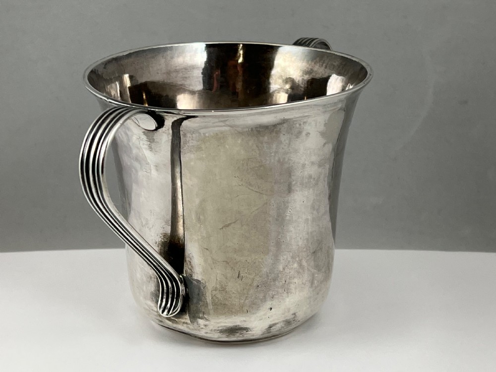George II provincial silver porringer, Newcastle 1757, John Langlands View VI