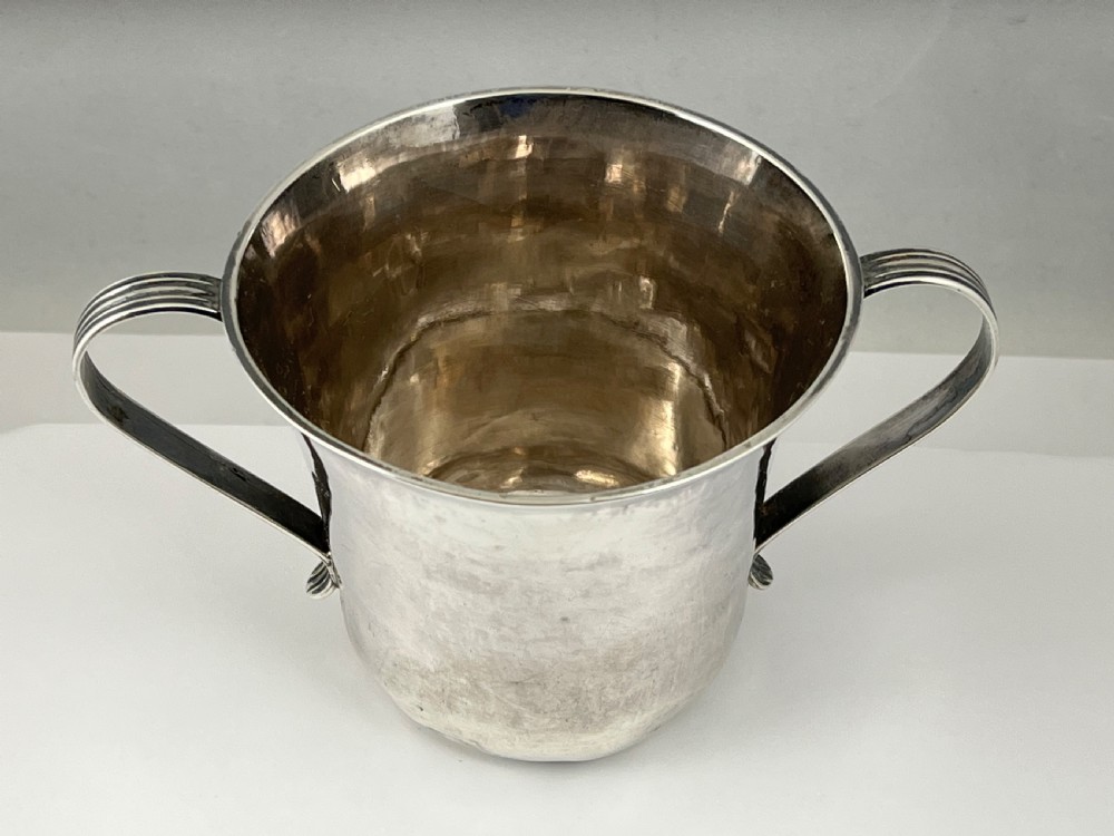 George II provincial silver porringer, Newcastle 1757, John Langlands View VII