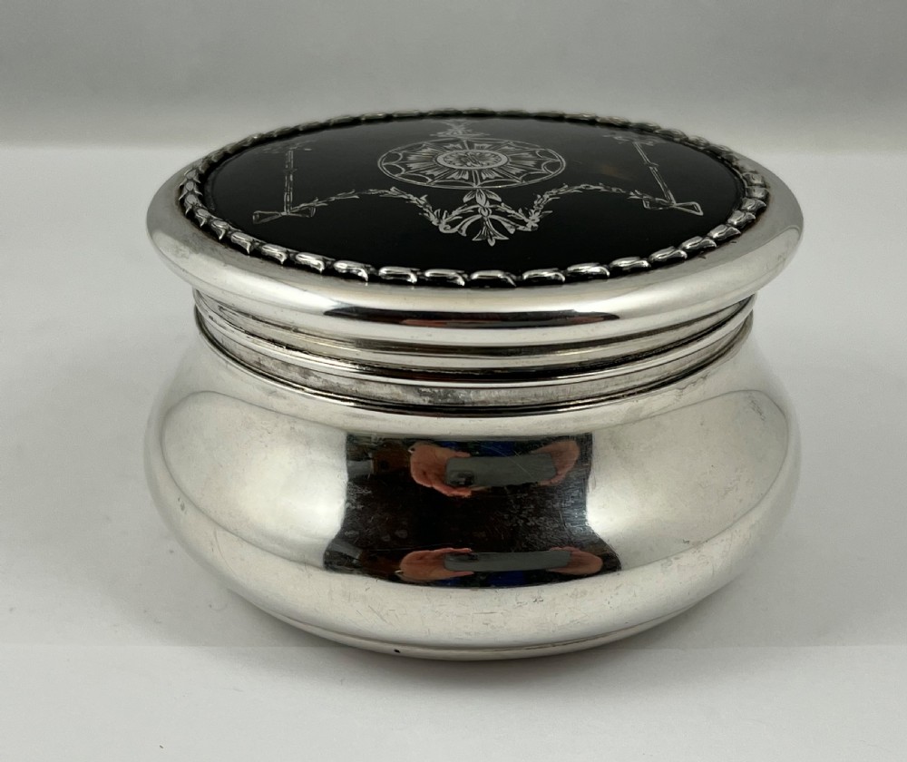 Edwardian tortoise and silver jewellery box, William Comyns London 1906 View III