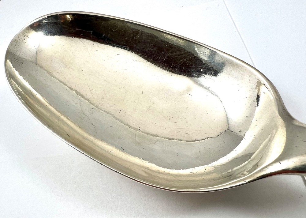 George II Scottish silver hash spoon, Edinburgh 1729 by David Mitchell. View V