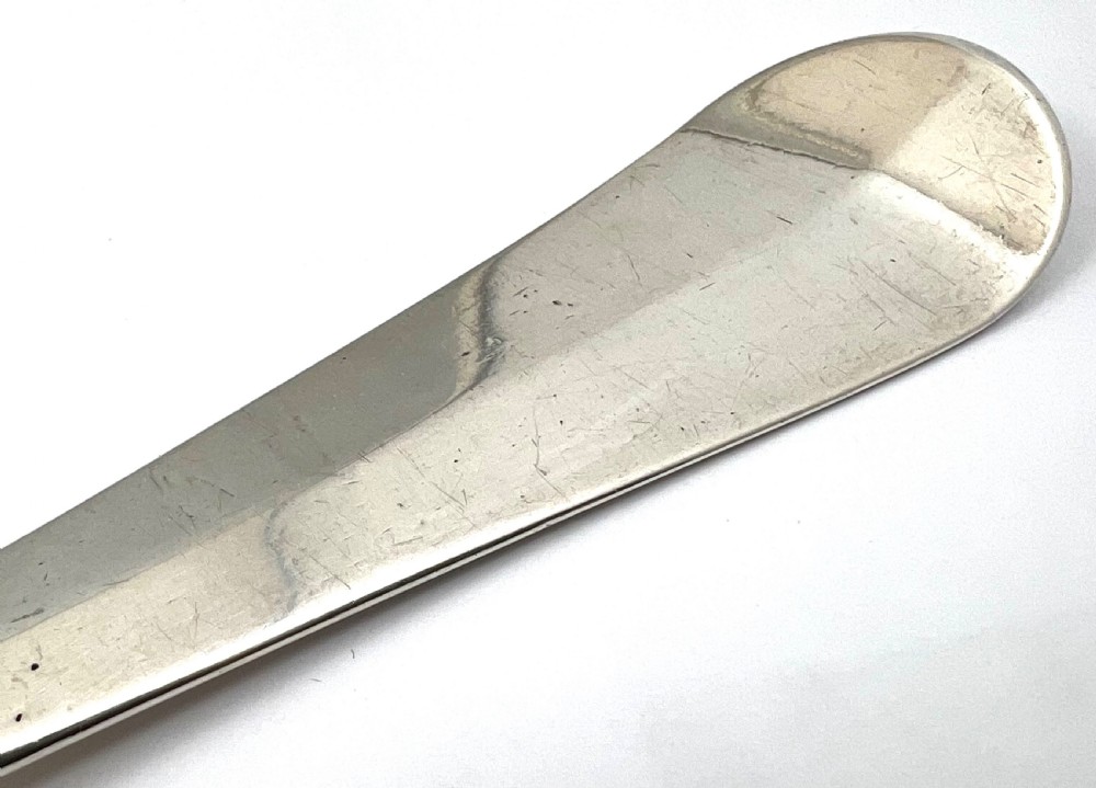 George II Scottish silver hash spoon, Edinburgh 1729 by David Mitchell. View VIII