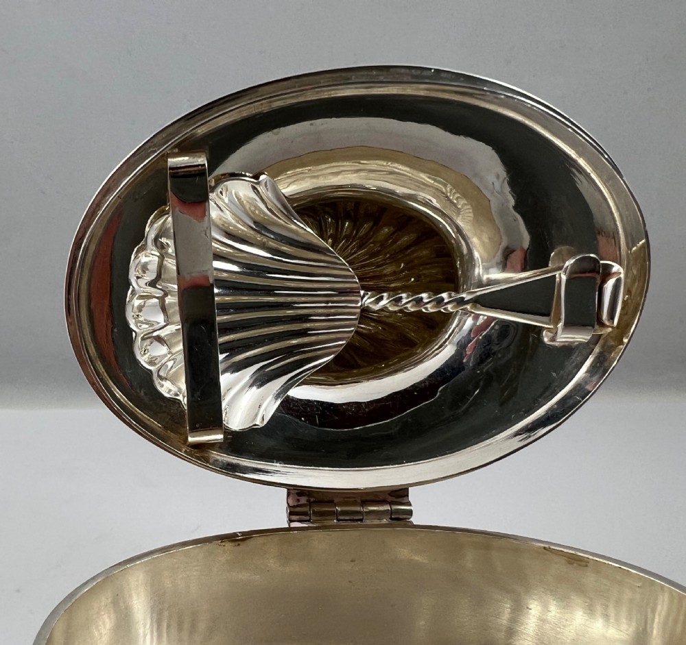 Rare Edwardian silver tea caddy, Birmingham 1908, George Unite View V