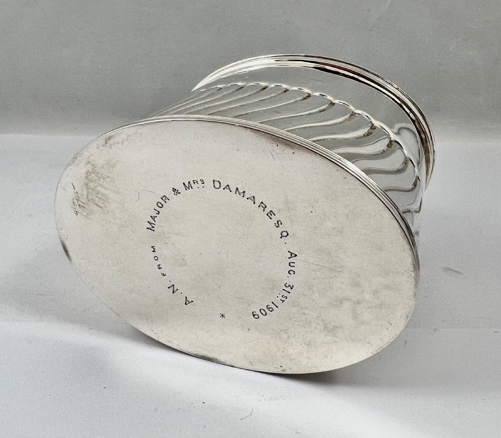 Rare Edwardian silver tea caddy, Birmingham 1908, George Unite View VII