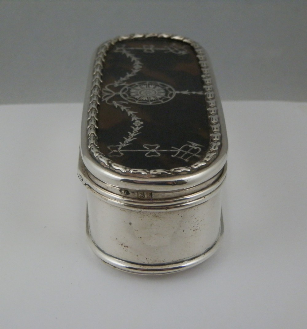 George V silver and tortoise shell box, William Comyns 1913