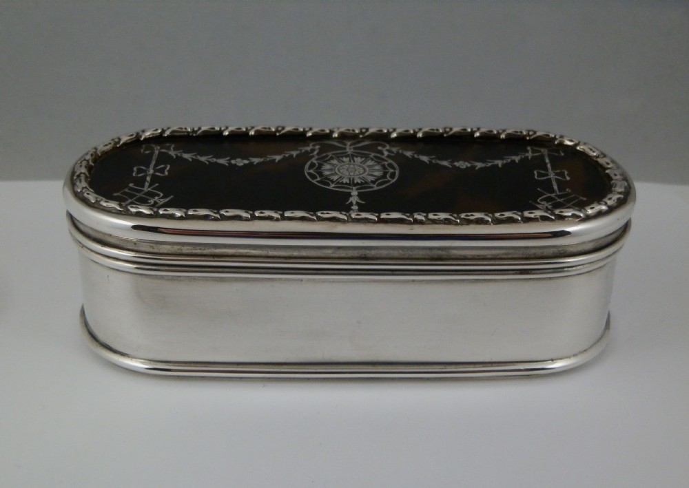 George V silver and tortoise shell box, William Comyns 1913 View II