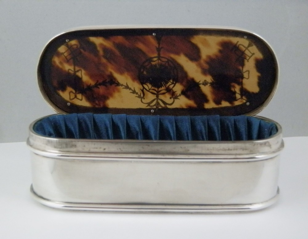 George V silver and tortoise shell box, William Comyns 1913 View VII