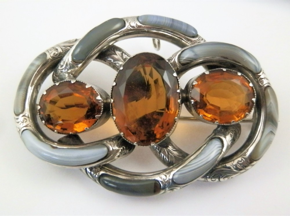 Large Scottish silver and agate 
