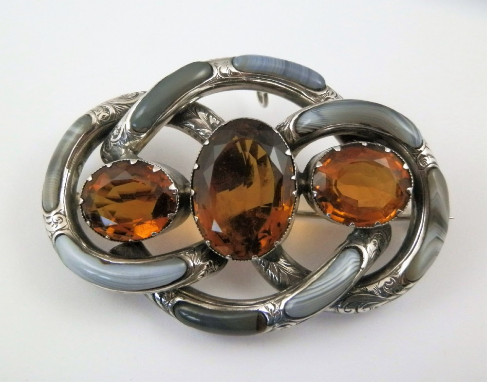 Large Scottish silver and agate 