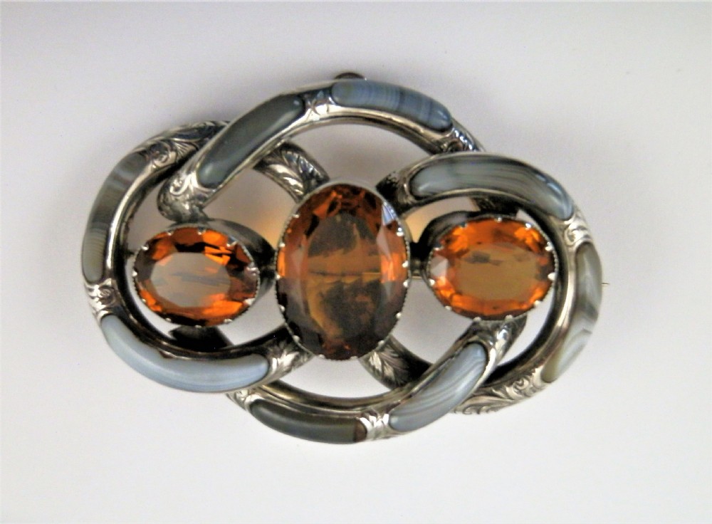 Large Scottish silver and agate 