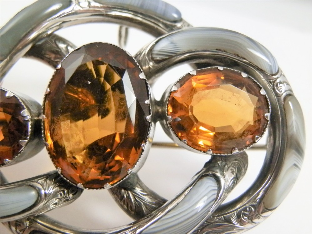 Large Scottish silver and agate 