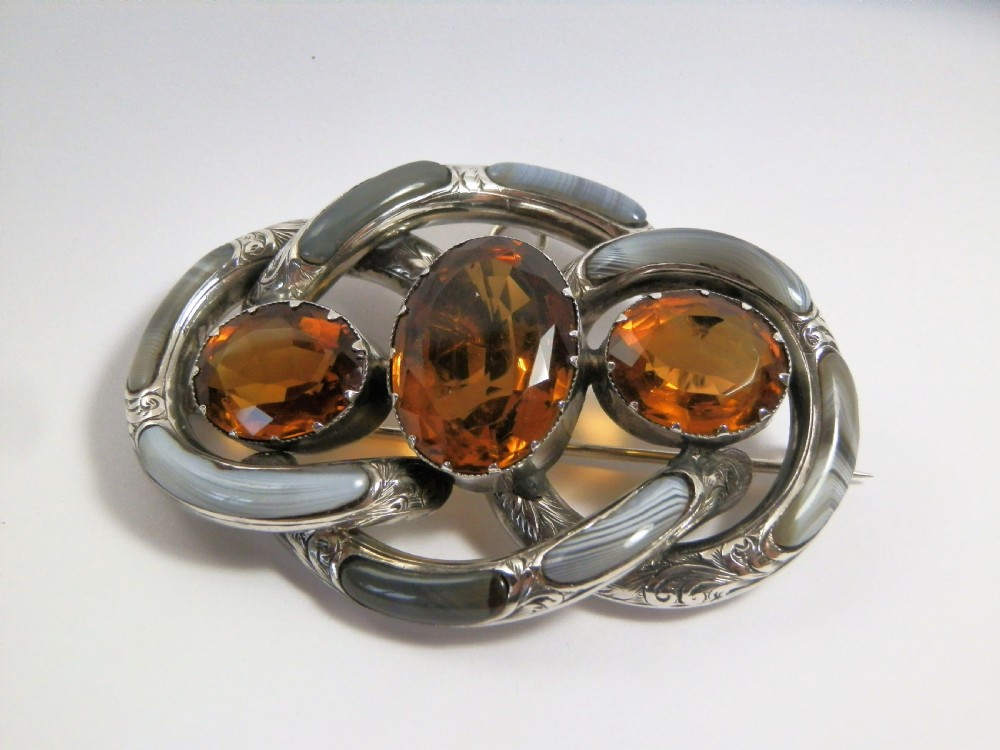 Large Scottish silver and agate 