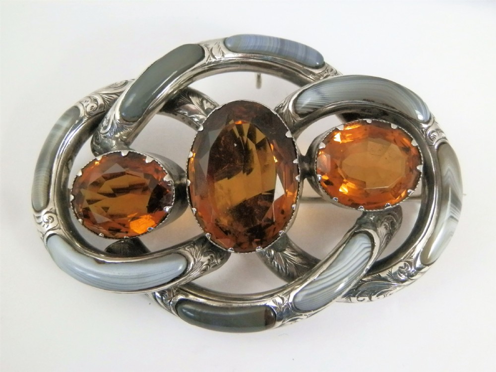 Large Scottish silver and agate 