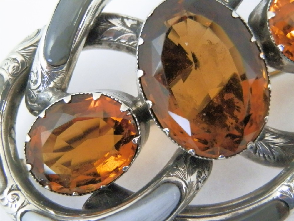 Large Scottish silver and agate 