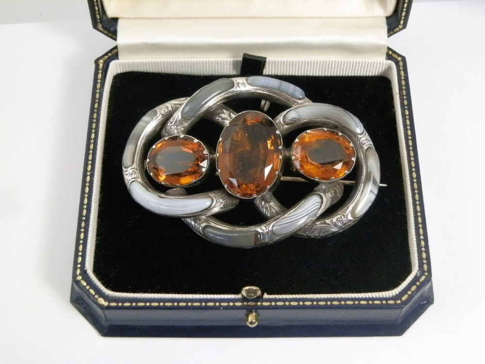 Large Scottish silver and agate 