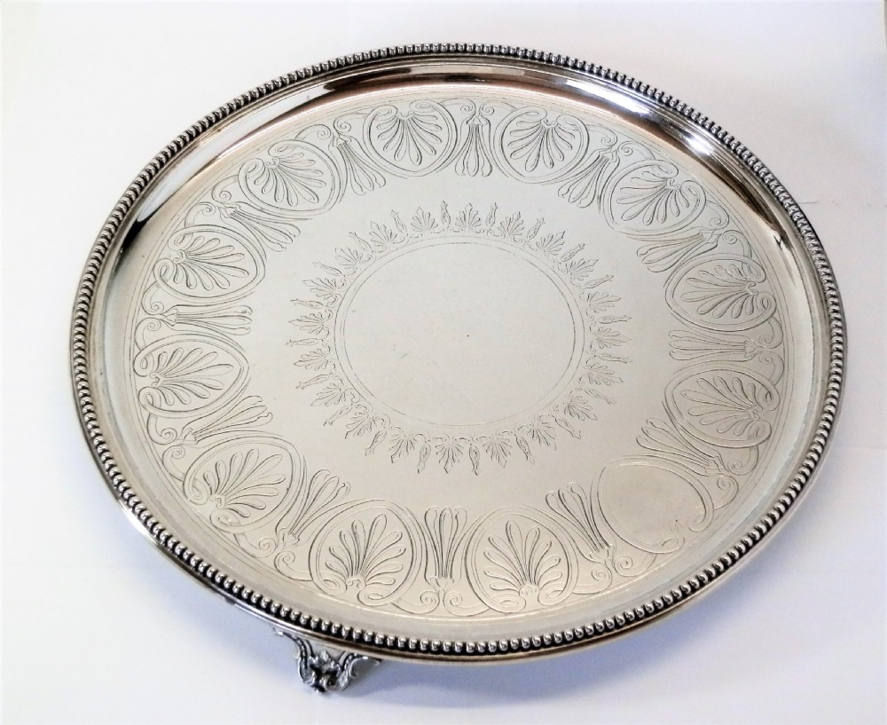 Large Victorian silver salver, Elkington & Co. 1853 View II