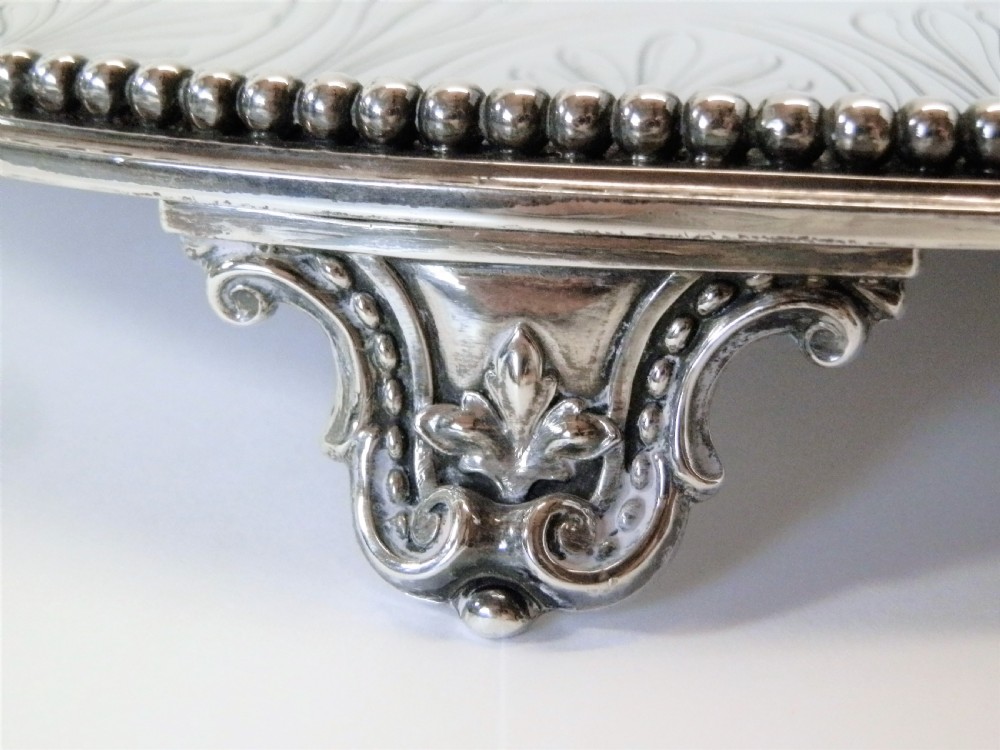 Large Victorian silver salver, Elkington & Co. 1853 View III