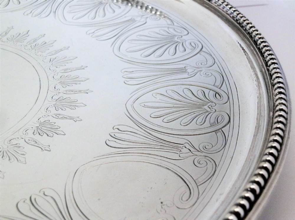 Large Victorian silver salver, Elkington & Co. 1853 View IV