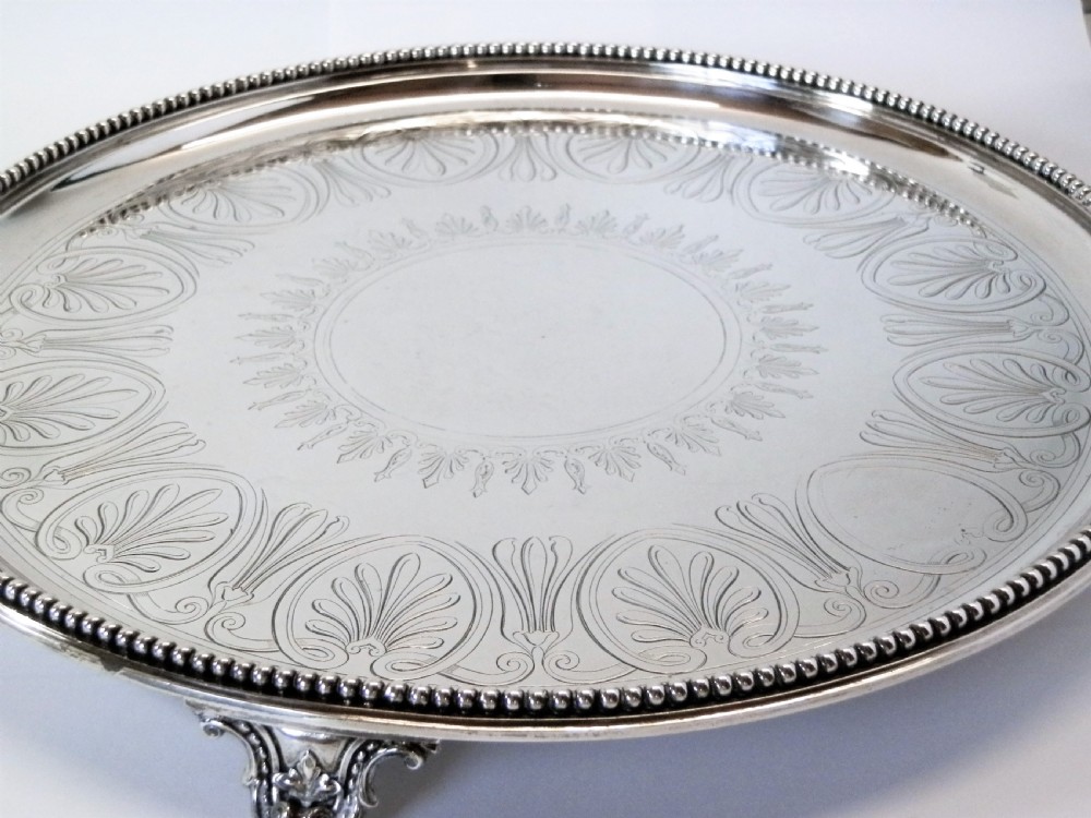 Large Victorian silver salver, Elkington & Co. 1853 View V