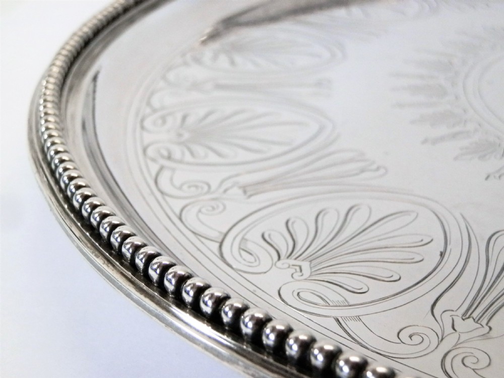 Large Victorian silver salver, Elkington & Co. 1853 View VI