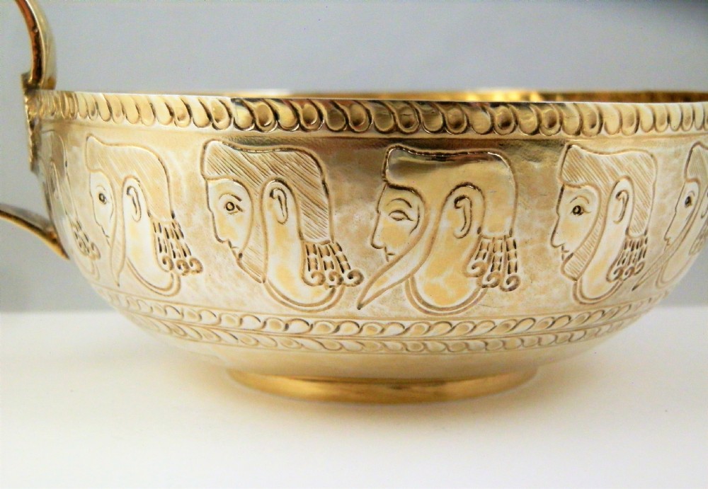 An Edwardian replica Mycenaean silver gilt cup, Chester 1906 View II