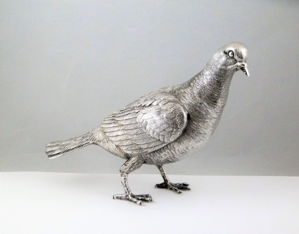 Silver model of a Pigeon, Italian c.1960