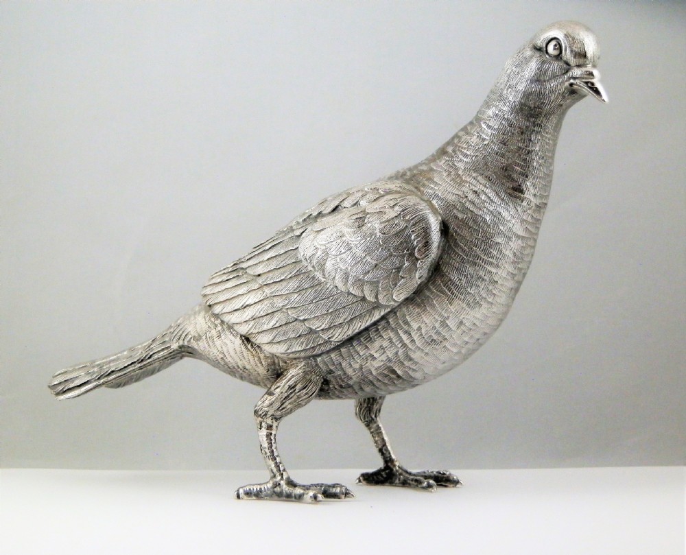 Silver model of a Pigeon, Italian c.1960 View II