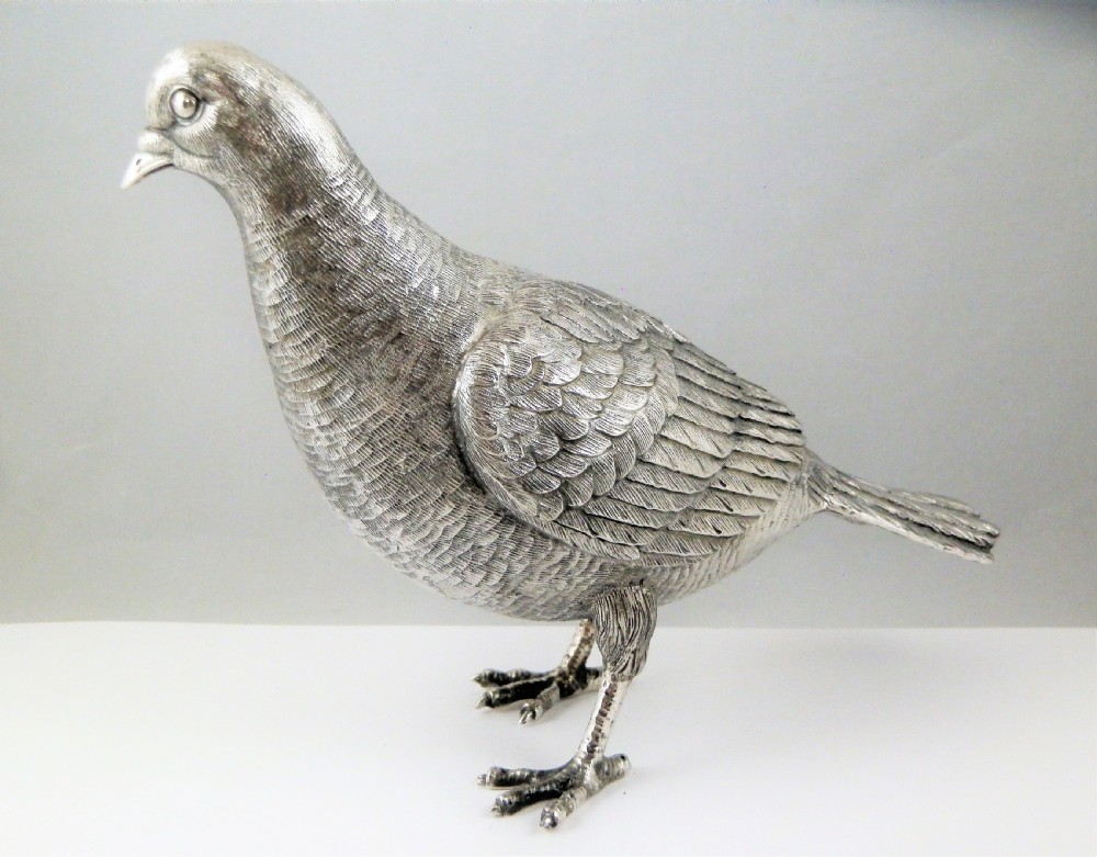 Silver model of a Pigeon, Italian c.1960 View III