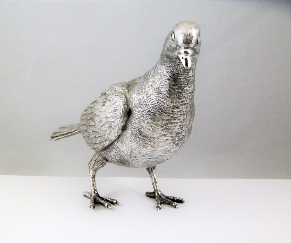 Silver model of a Pigeon, Italian c.1960 View VII