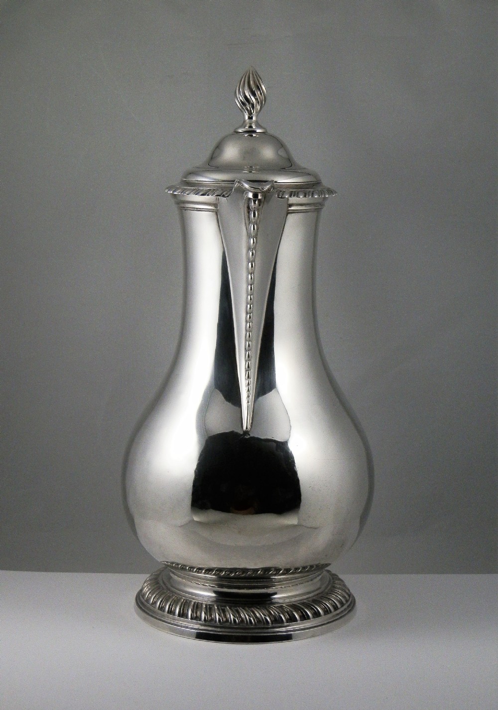 George III large silver coffee or hot water jug, London 1773 View II